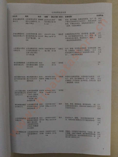 山東醫(yī)藥企業(yè)黃頁(yè)收錄了最新的山東醫(yī)藥企業(yè)名單，具有極高的營(yíng)銷價(jià)值，實(shí)實(shí)在在提高銷售業(yè)績(jī)